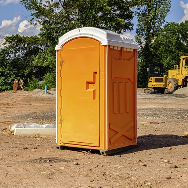 how often are the portable restrooms cleaned and serviced during a rental period in Keokuk County Iowa